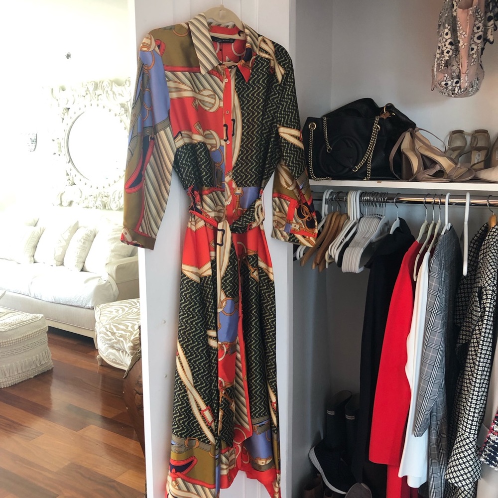 COPY - ZARA *retired* Silk Chain and Scarf dress